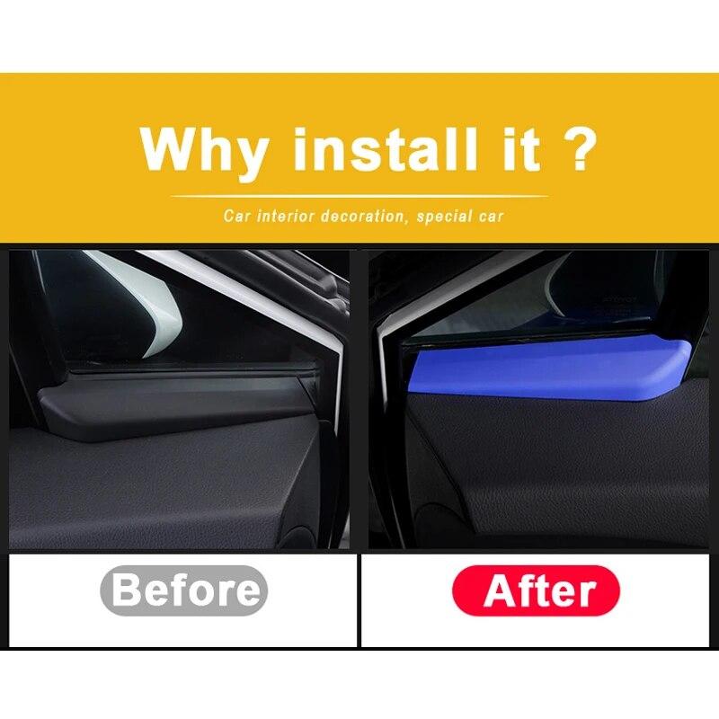 For Toyota C-HR CHR 2016-2017 2018   Front Door Window Inner Triangle A Colum Cover Sticker Trim Decoration Accessory
