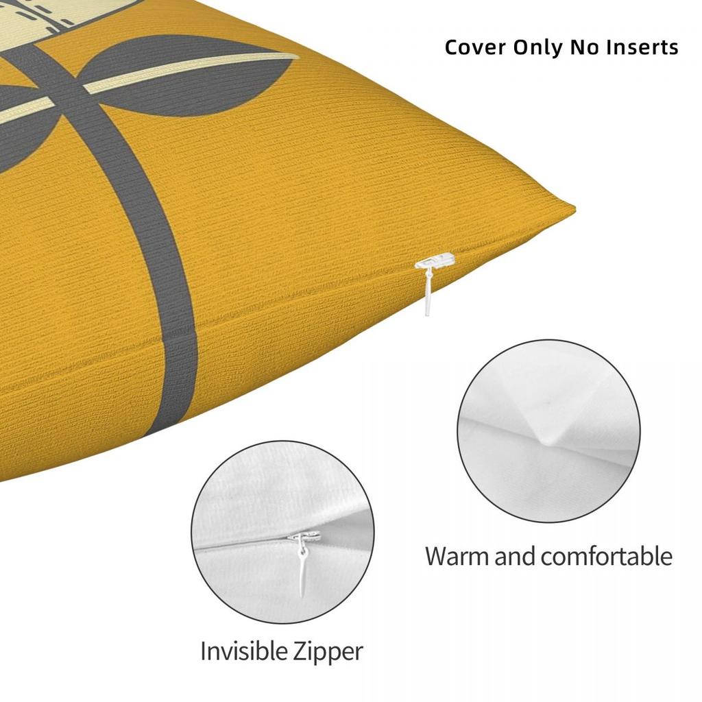 Retro Scandinavian Flower Pillowcase Polyester Linen Velvet Printed Zip Decor Pillow Case Sofa Seater Cushion Cover