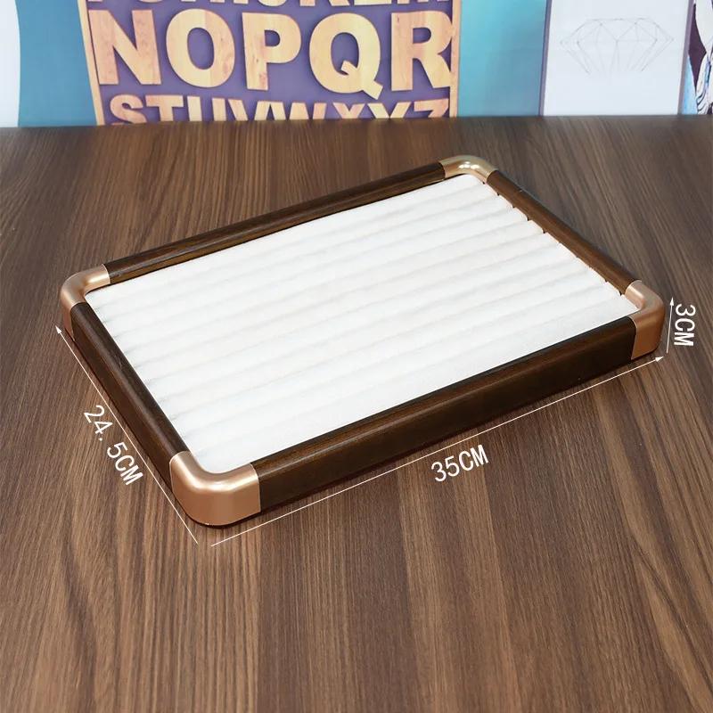Solid Wood Jewelry Storage Tray Walnut Storage Box Jewelry Store Home Rings Necklaces Bracelets Organizer Family Store Display
