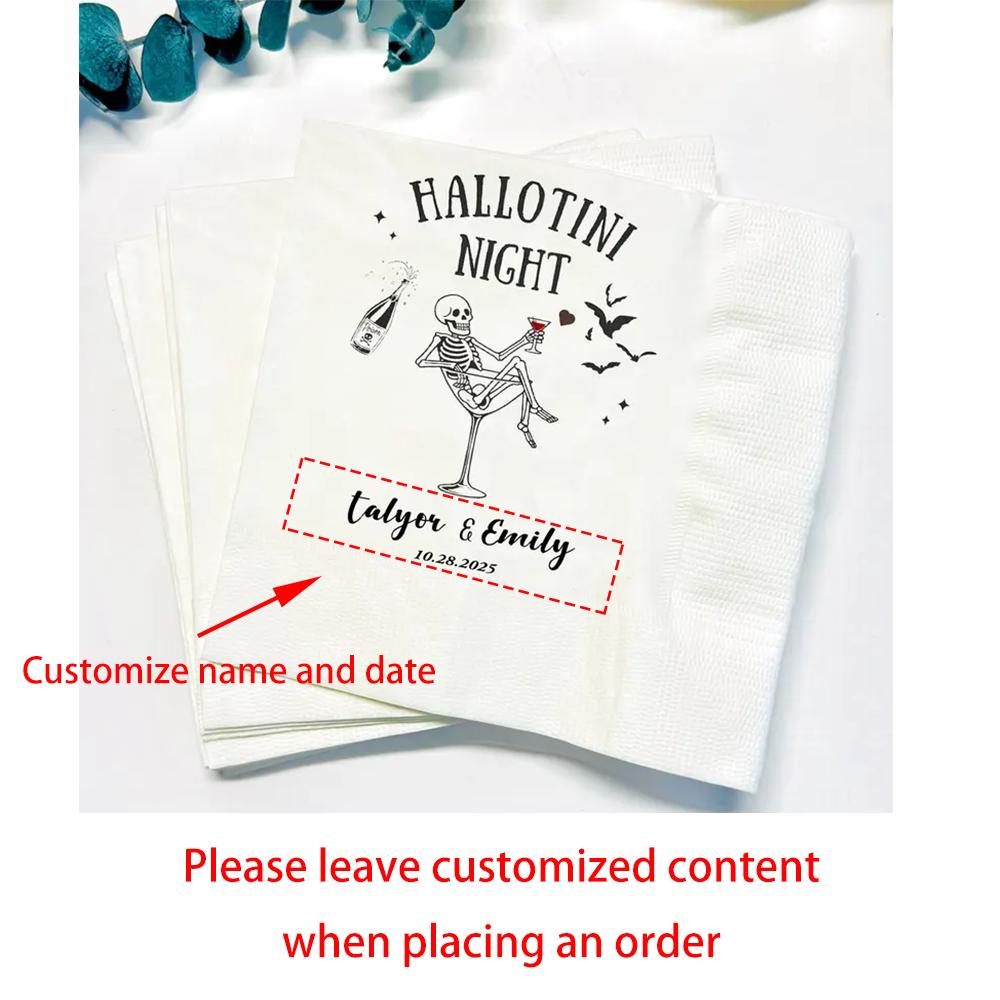 

Custom 20Pcs Cocktail Napkins Halloween Napkins Halloween Table Decor Wedding Bachelorette Party Luncheon Dinner Paper Napkins 20PCS 33x33cm