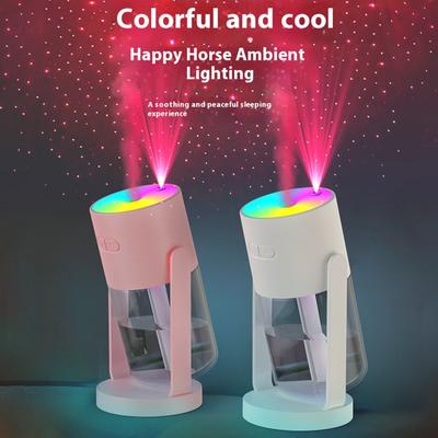 280ML Shaking Head Humidifier with Night Light Ultrasonic Quiet Humidifier Auto Off Smart Car Air Humidifier for Home Decor
