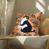 Cute cat illustrations Cushion Cover DoubleSided Plush Sofa Cushion Covers Organic Breathable Invisible Zipper