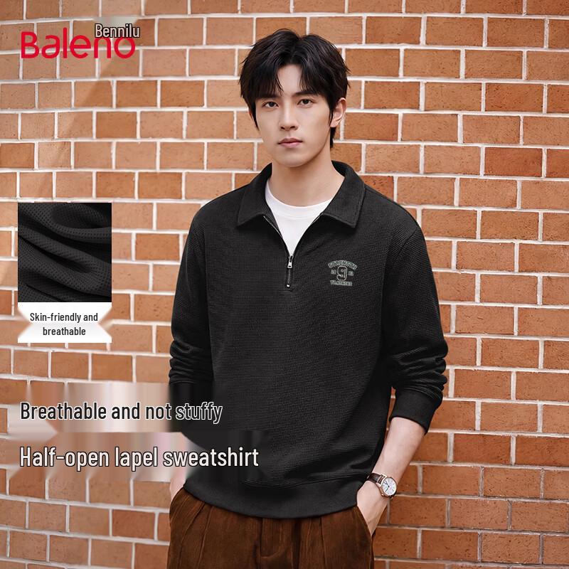 Baleno Men s Waffle Knit Polo Collar Sweatshirt M