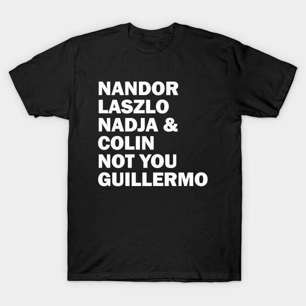 

Men Black Print T-shirt Nandor Laszlo Nadja And Colin Not You Guillermo No-Cut Transfer Paper Print Cotton Tshirt 4XL чорний