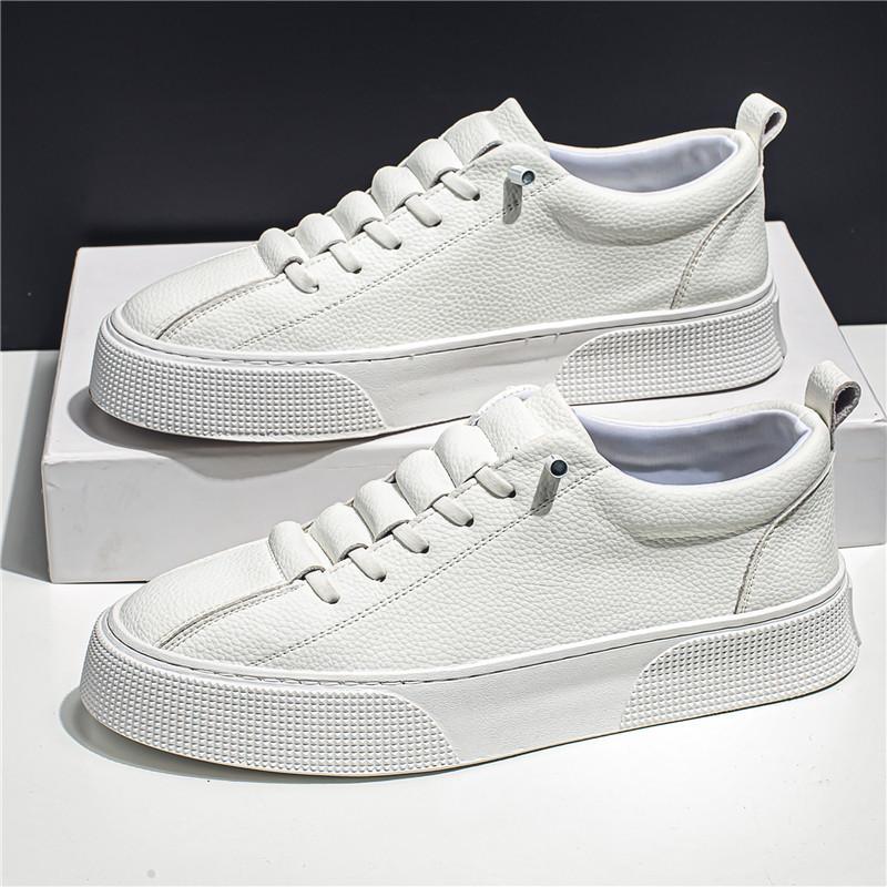 Fashion Brand Men's Leather Casual Shoes for Men Slip On Sneaker White Loafers Fashion Flats Sports Shoes Luxury Shoes Chaussure Hommes