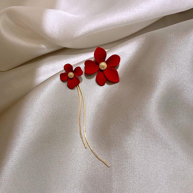 

Ankela Red Flowers Stud Earrings for Women Niche Design Unique Tassel Earrings Graceful Earrings 2025 New Arrival Best Selling