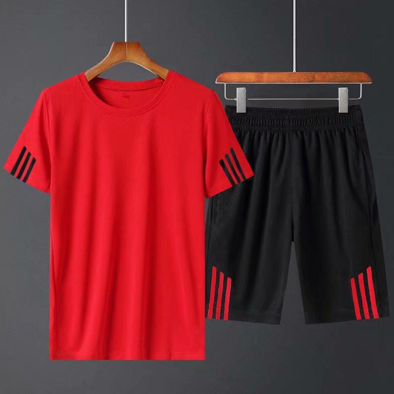 Men's Lightweight Summer Casual 2-Piece Set: Short-Sleeved Shirt & Shorts for All Ages (Plus Sizes Available)