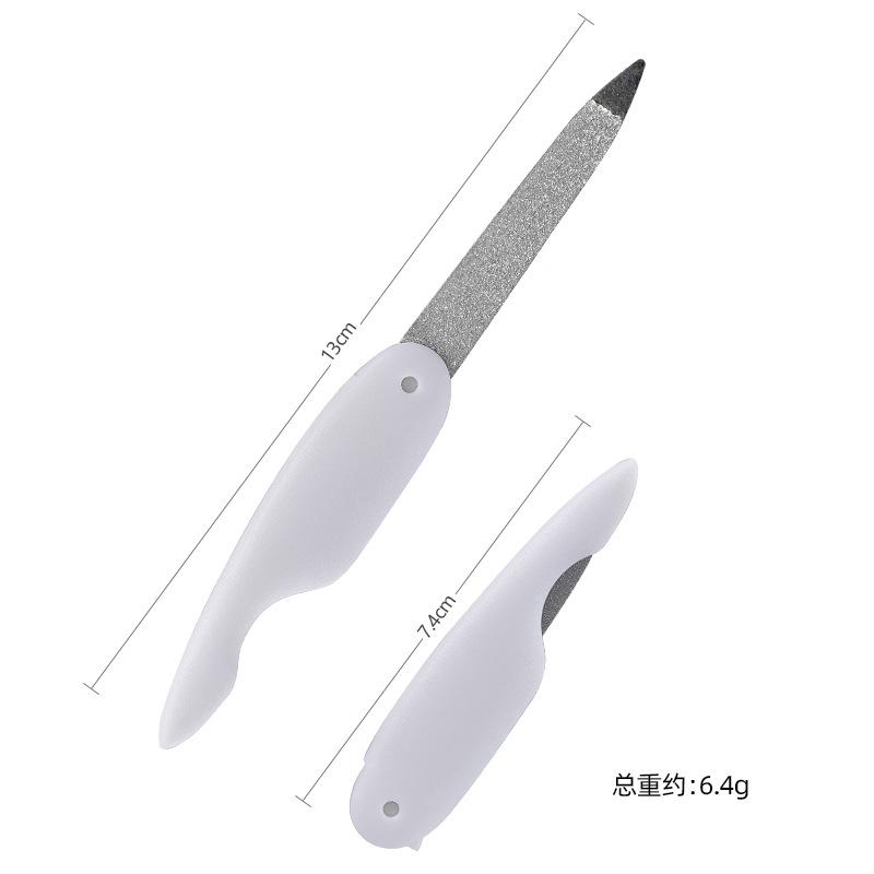 

Stainless Steel Double Sided Frosted Fine Coarse Sand Nail File Folding Grinding Polishing Manicure Tool Nail Art Salon Home Use белый