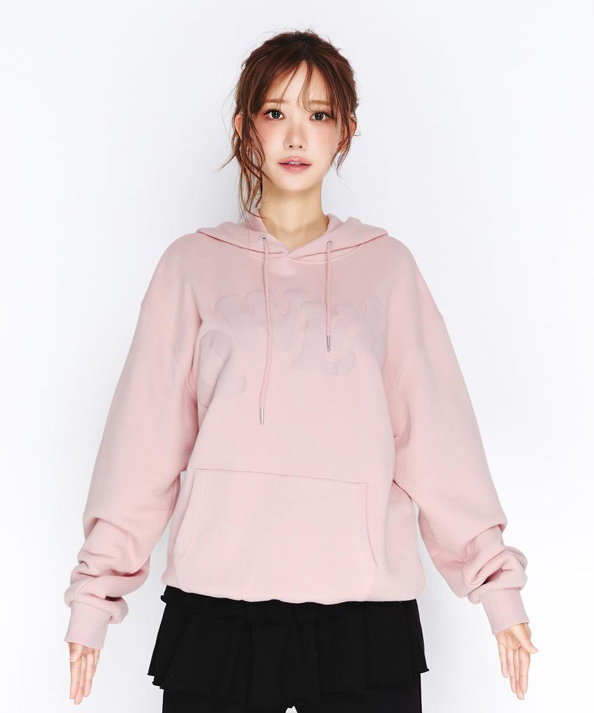 Qwer Big Typo Hoodie Pink