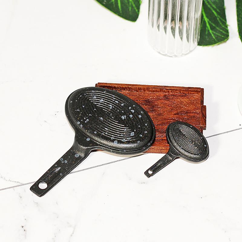 1/12 Dollhouse Frying Pan Double Hole Fried Egg Pot Dollhouse Kitchen Cookware Decoration Dolls House Mini Accessories