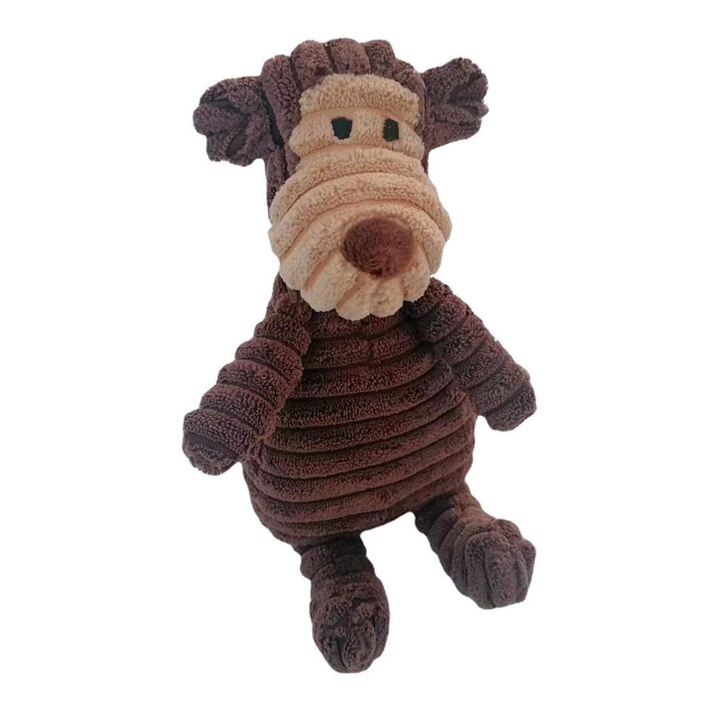 Fun Pet Toy Donkey Shape Corduroy Chew Toy For Dogs Puppy Squeaker Squeaky Plush Bone Molar Dog Toy Pet Training Dog Accessories