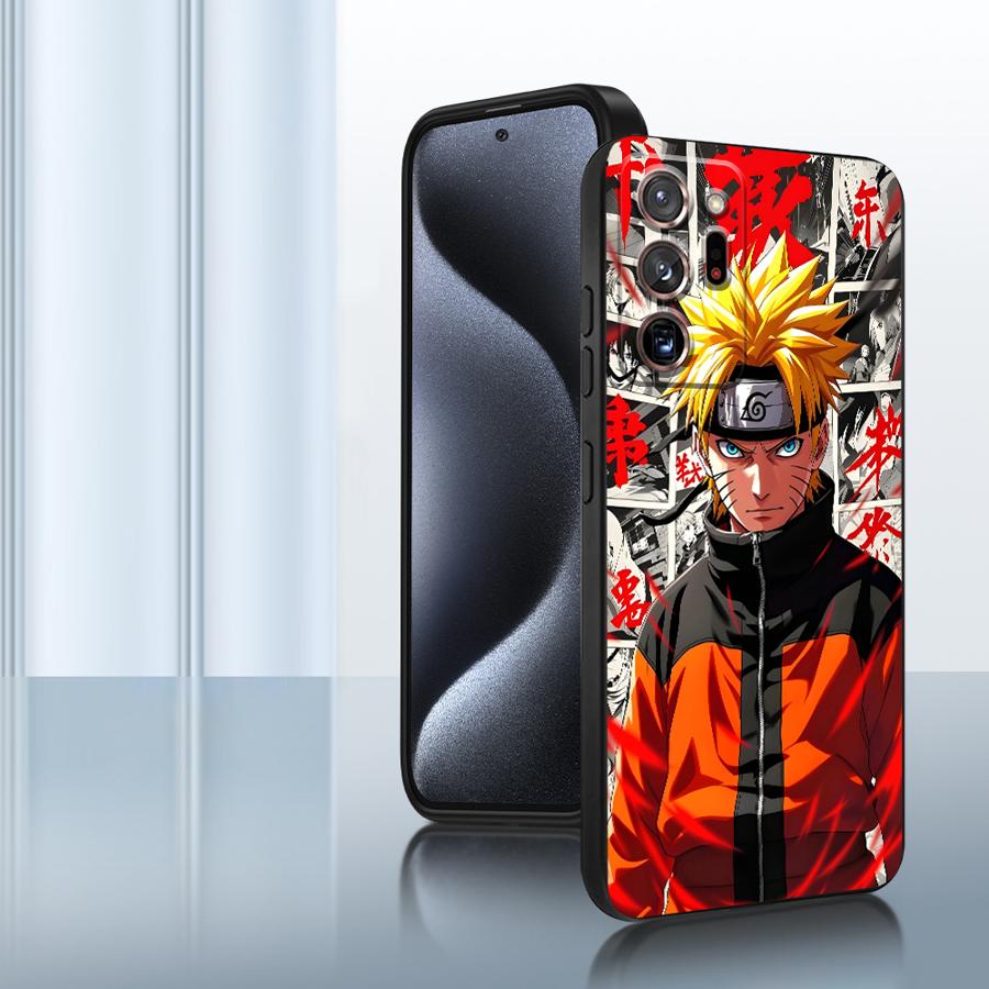 

Black Soft Phone Cover Case for Samsung Galaxy Note 20 Ultra 9 S9 S8 S10 10 Plus 8 Cool Cartoon Sasuke Galaxy S8