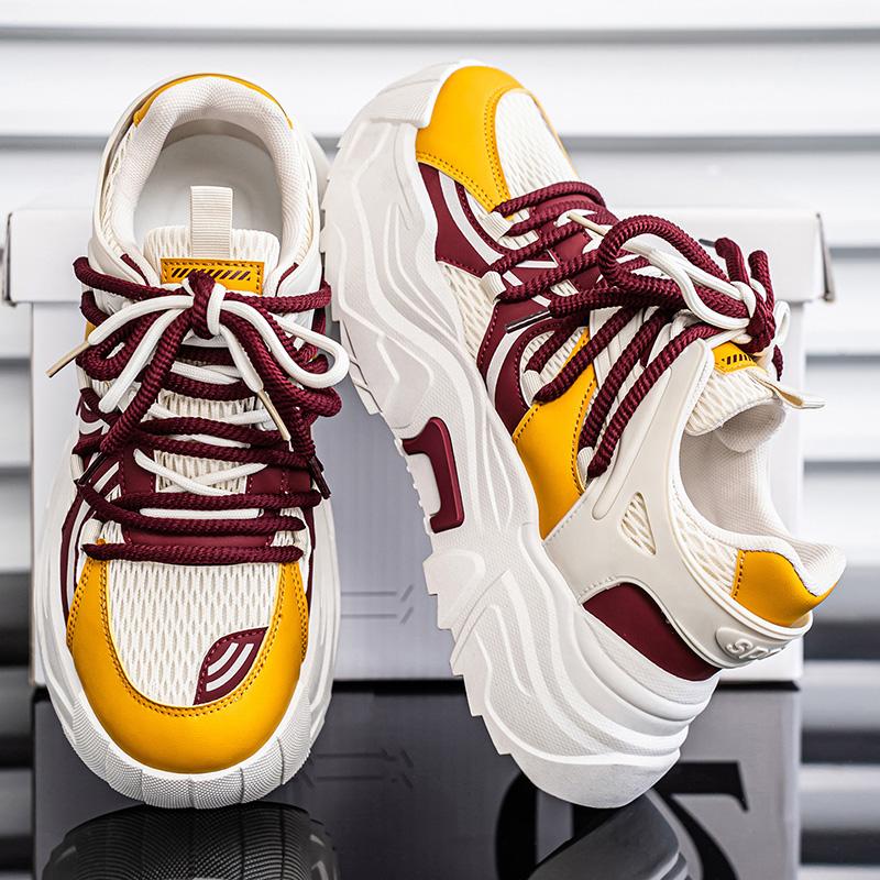 Nowe Buty Sportowe na Grubej Podeszwie Zwiększające Wzrost Lekkie Wygodne Oddychające Modne Niskie Jednostkowe Buty dla Taty