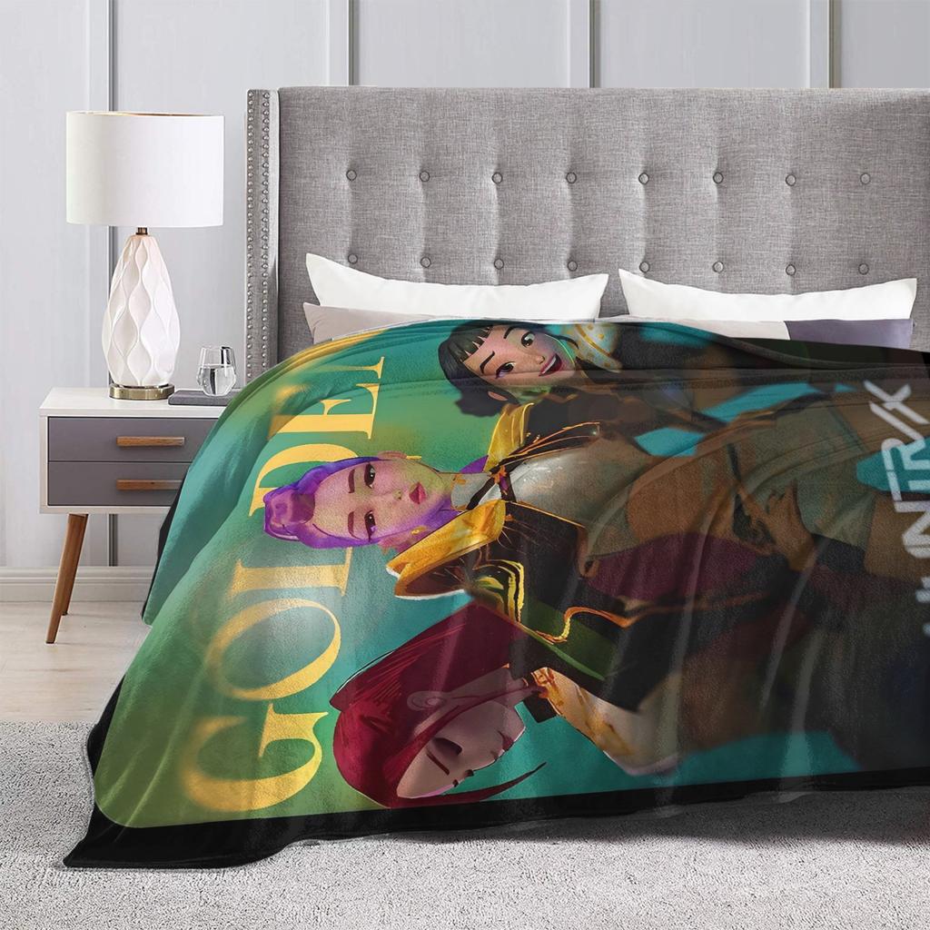 Super Soft Blanket Decorative K-Pop Demon Hunters Hot Anime  Throw Blanket  Flannel Bedspread For Couch Bed Sofa Bed Cover