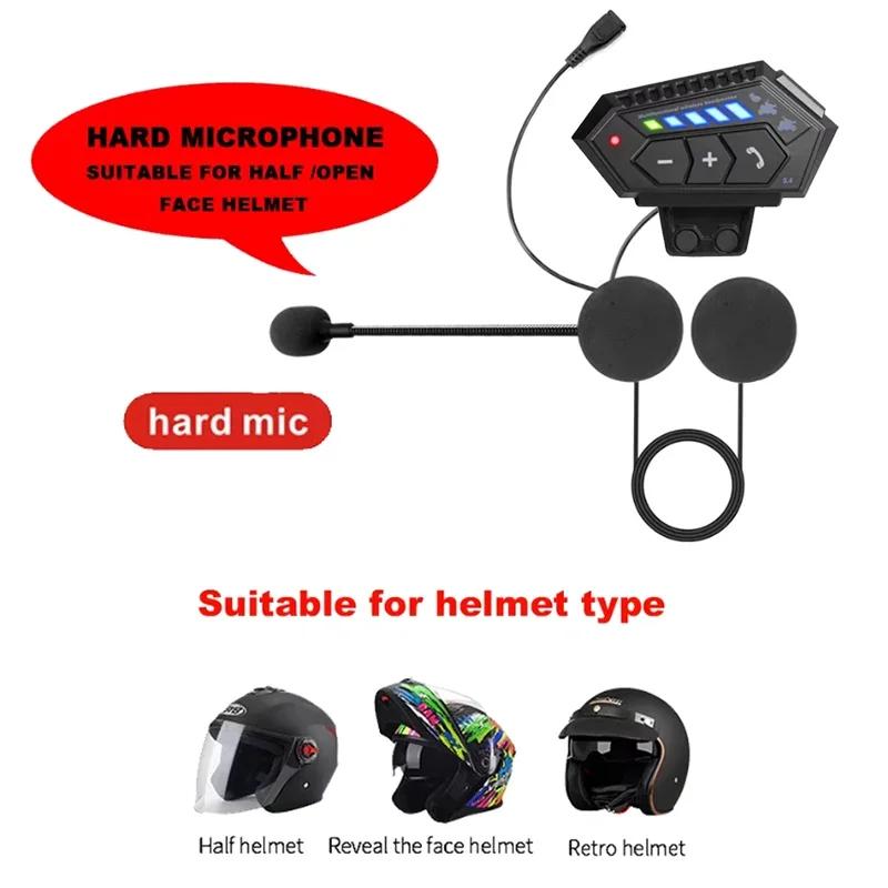 Motorcycle Helmet Headset Bluetooth 5.4 Wireless Hands-Free Call Headset Music Player Waterproof Noise Reduction Headphone for Riders GPS Navigation