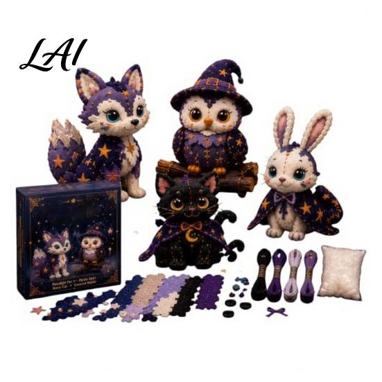 Patchwork Tier-Set Halloween Freunde Set DIY Nähen Machen 4 Zubehörteile Enthalten Entzückende Charaktere Basteln für Anfänger Handgemachtes Geschenk Feiertag