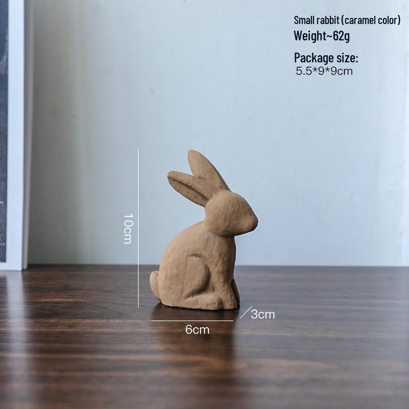 Nordic Wooden Rabbit Figurine - Home Décor for Wine & TV Cabinets, Entryway Gift