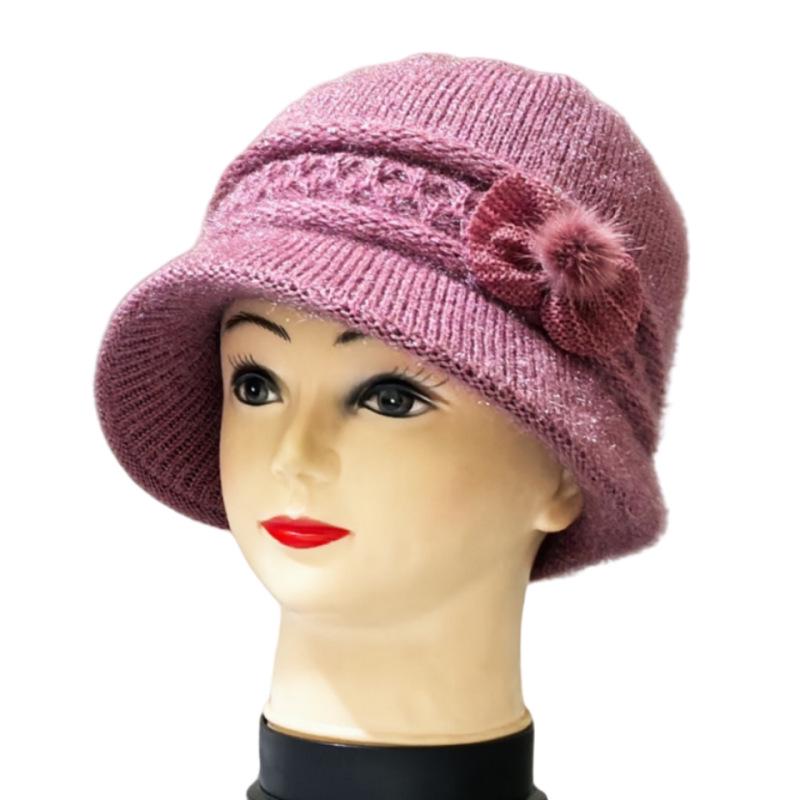 Damen Herbst- & Winter Strickmütze und Schal Set aus Wolle für Mittelalte & Ältere