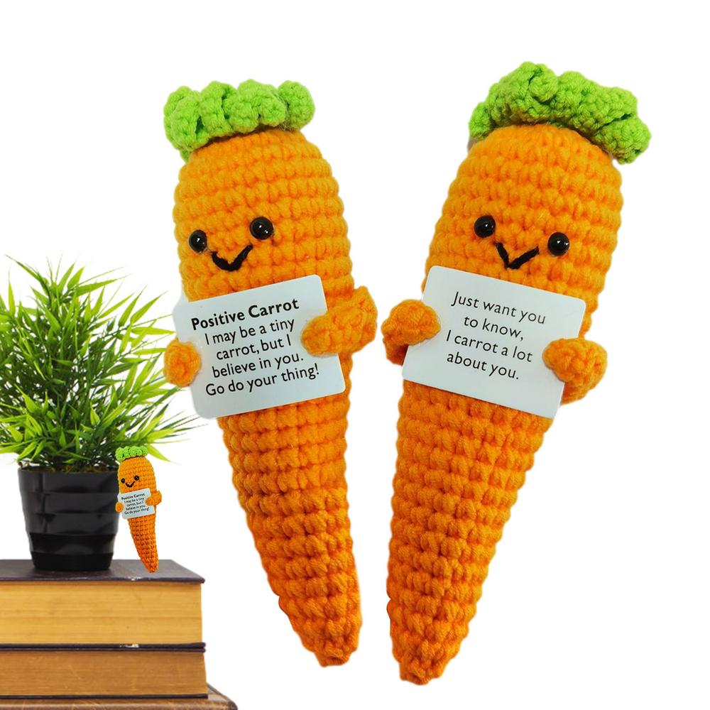 Creative Positive Energy Doll Hand Crocheted Carrot Emoticon Bag Decoration Cute Knitting Doll Decoration Funny Gifts With