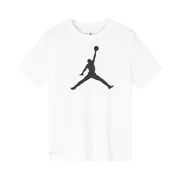 

Jordan Классическая футболка с большим логотипом, с коротким рукавом, детские топы, чисто-белая, JD2022056 XL