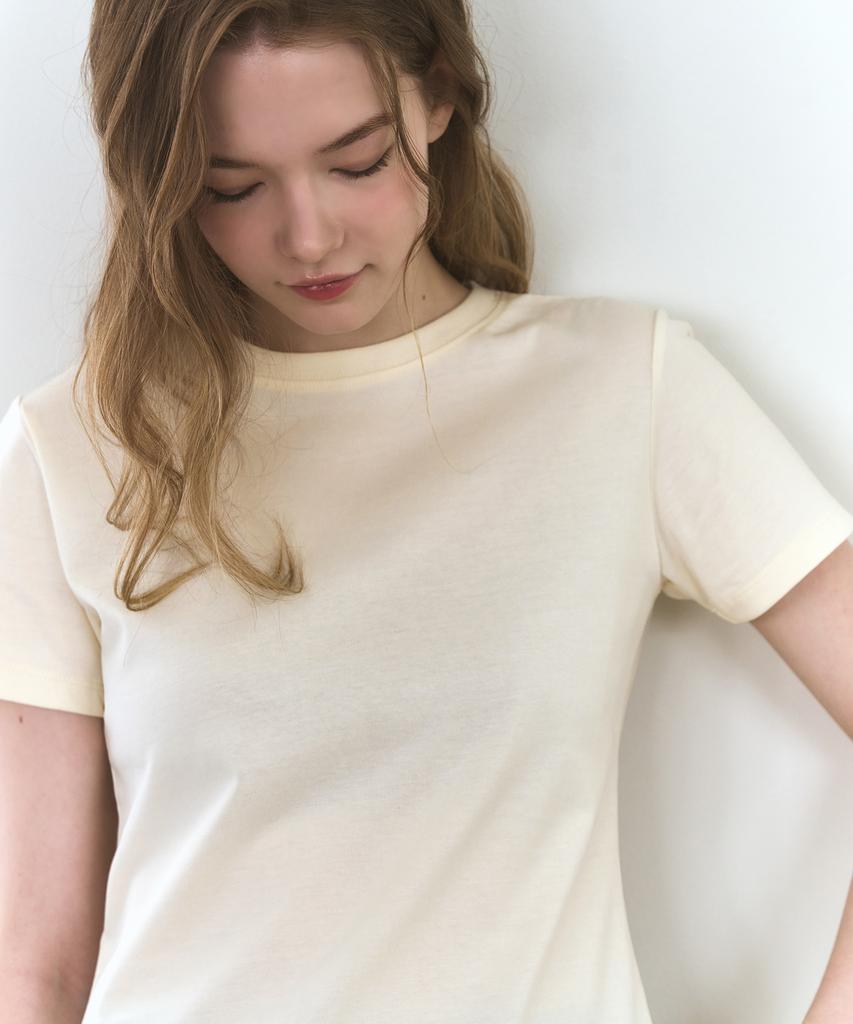 Deuloupisumeon Supima Silket Slim Short Sleeve T-Shirt [Yellow Beige]