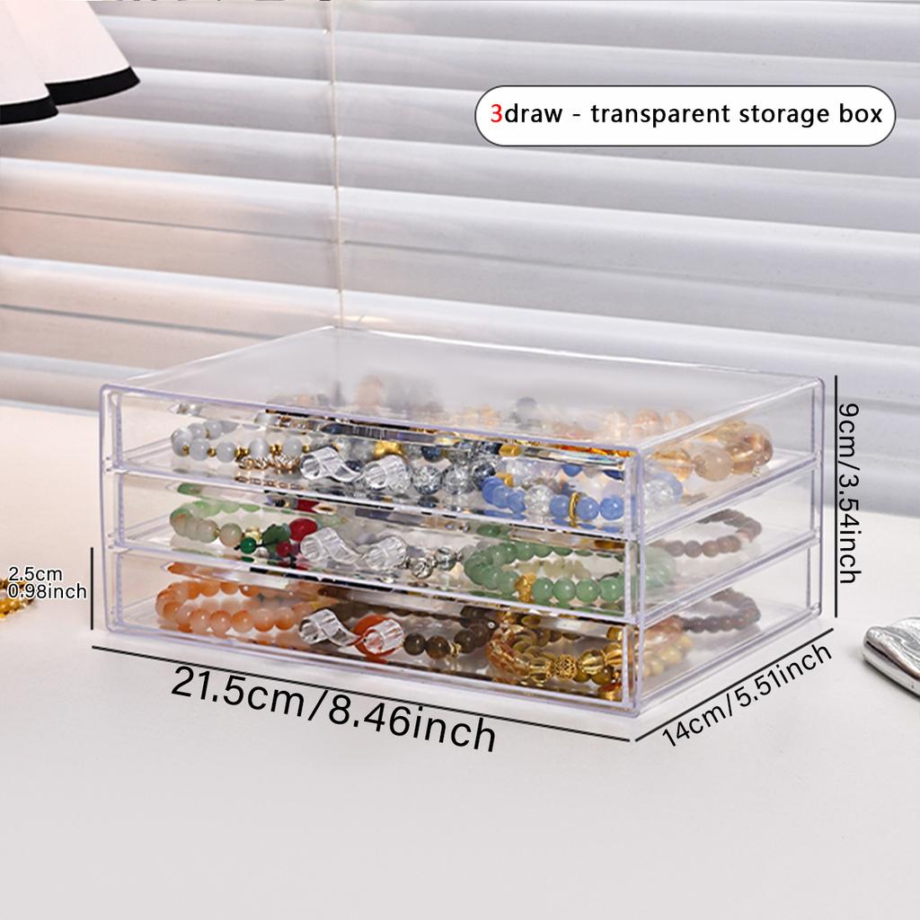 1pc Desktop Transparent Stackable Acrylic Bead Storage Box Drawer Style Bead Bralet Hair Acssory Storage Organizer