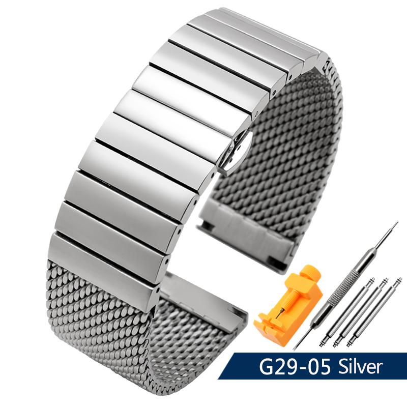 High Quality Watchband for Seiko Water Ghost Canned Mountain Abalone Metal Strap Milan Mesh Bracelet 20 22 24mm
