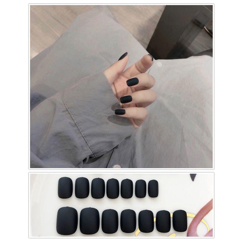 

Ношение Брони 2025 Новый год Короткий Летний Патч для Ногтей Готовый Продукт Причудливый Белый Ношение Наклейки для Ногтей Yellow(Frosted Black pure color Short)