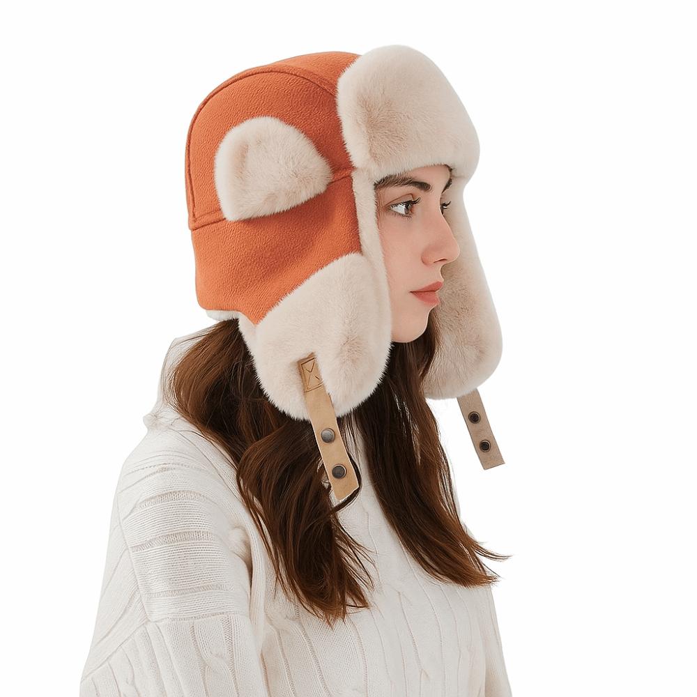 Fleece Winter Plush Hat Thickened Lei Feng Cap Fashion Ear Protective Hat  Outdoor