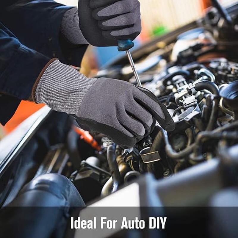 UOSU Frosted Nitrile Spandex Work Gloves - 5-Pair Pack