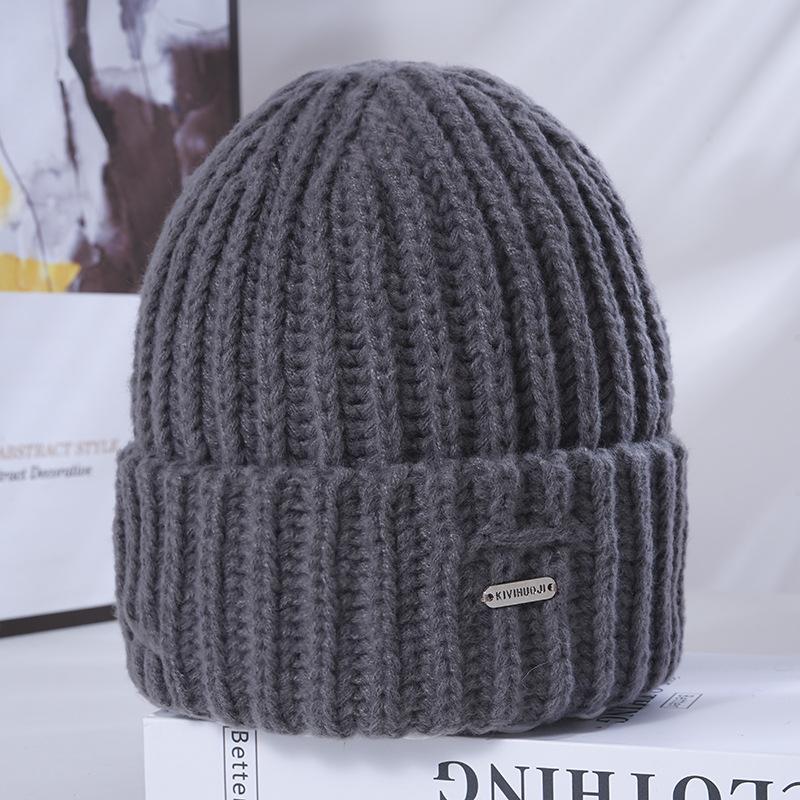Women's Winter Warm Knitted Hat Korean Casual and Versatile Big Head Surround Windproof Ear Protection Wool Hat