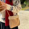 Cute Retro Plush Ladies Square Crossbody Bags Faux Suede Women's Small Shoulder Bag Fashi Novel Female Handbags Change Purse