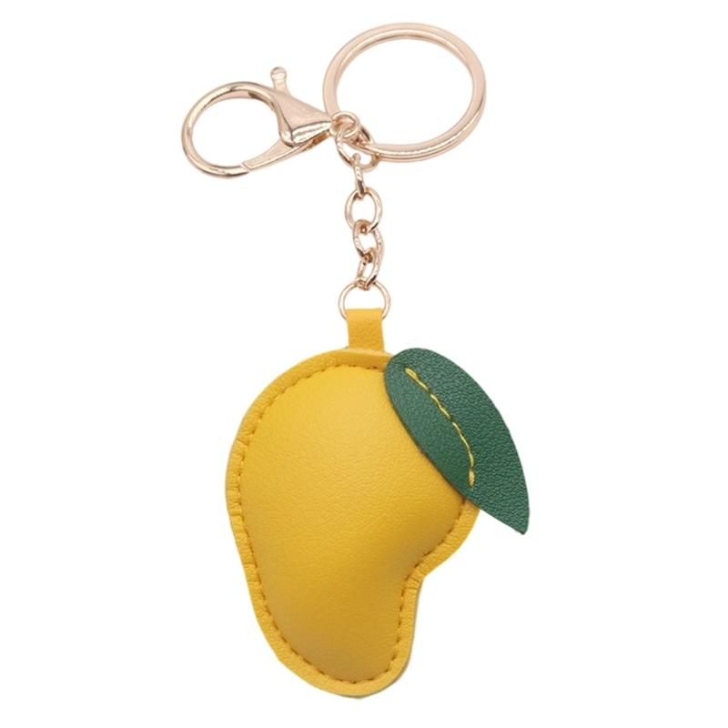 Leather Keychain Accessory Artistic Fruit Shape Portable Bag Embellishment Suitable for Backpacks or Key Decorating
