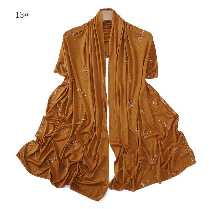 Muslim Solid Jersey Hijab Scarf for Women Cotton Square Head Wrap Scarves Jersey Hijabs Islamic Turban Headband Shawl Scarves