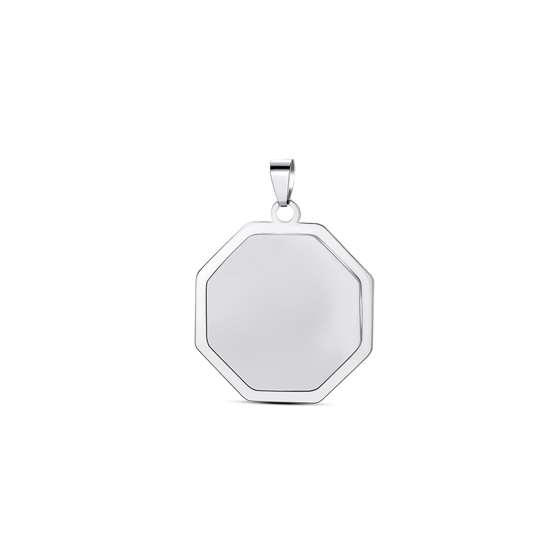 Wholesale 4Pcs Stereoscopic Round Octagon Heart Tags Stainless Steel Mirror Polished ID Pendant Unisex Jewelry
