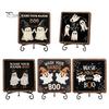 Autumn Festive Decor Halloween Wooden Table Sign, Cute Ghost Boo Plaque Sign with Rustic Fall Bathroom Metal Stand for Indoor Desk Shelf Home