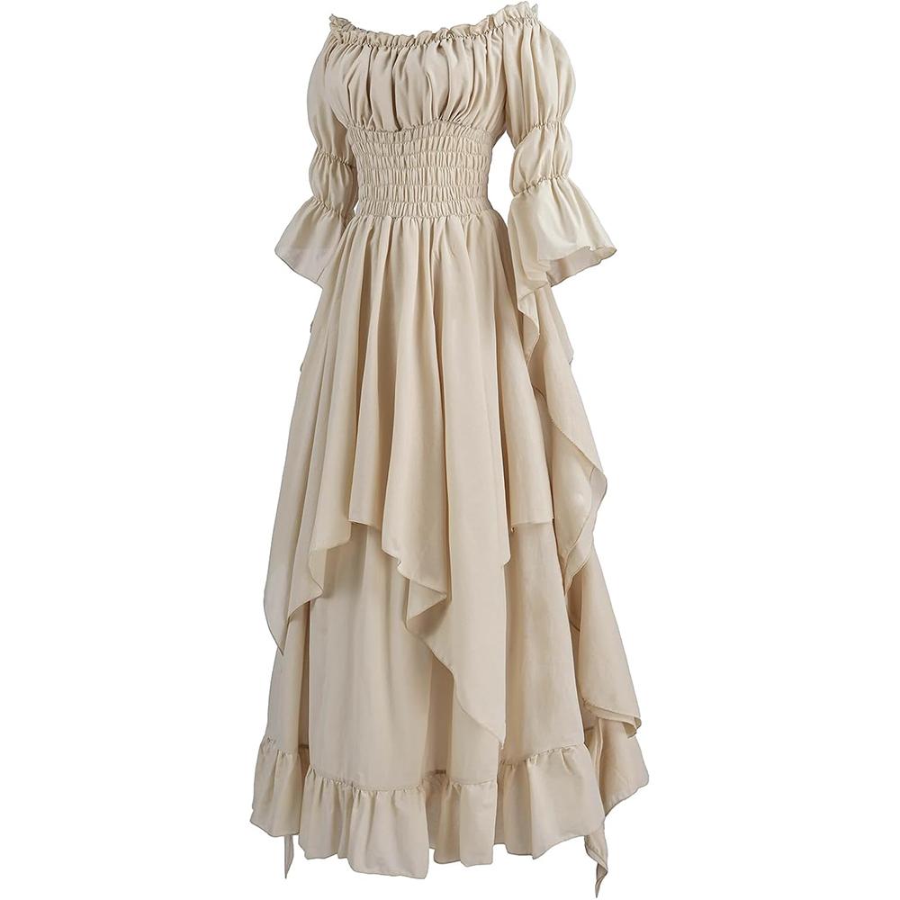 Renaissance Dress Women Medieval Costume Victorian Dresses Peasant Gothic Fairy Witch Wedding Under Dress