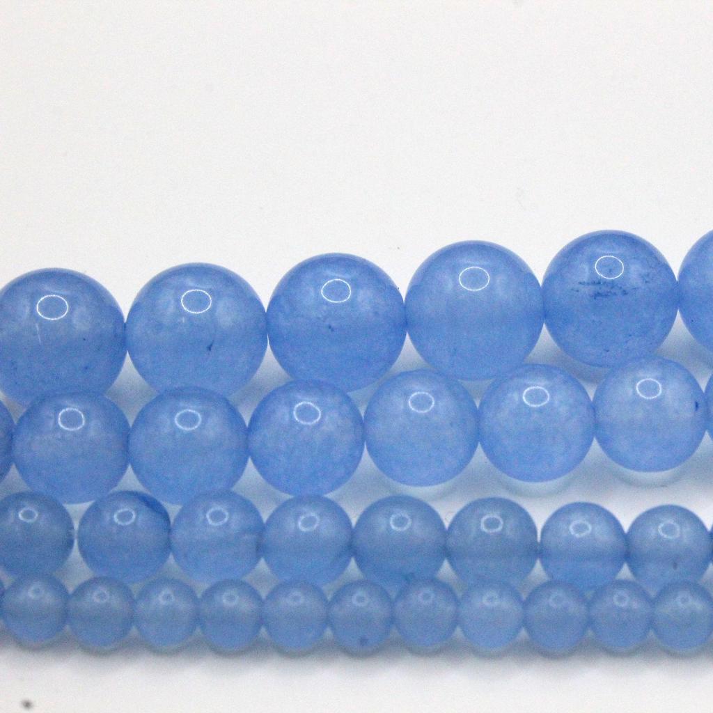 Light Blue Chalcedony Round Beads for DIY Jewelry and Bracelet Accessories.