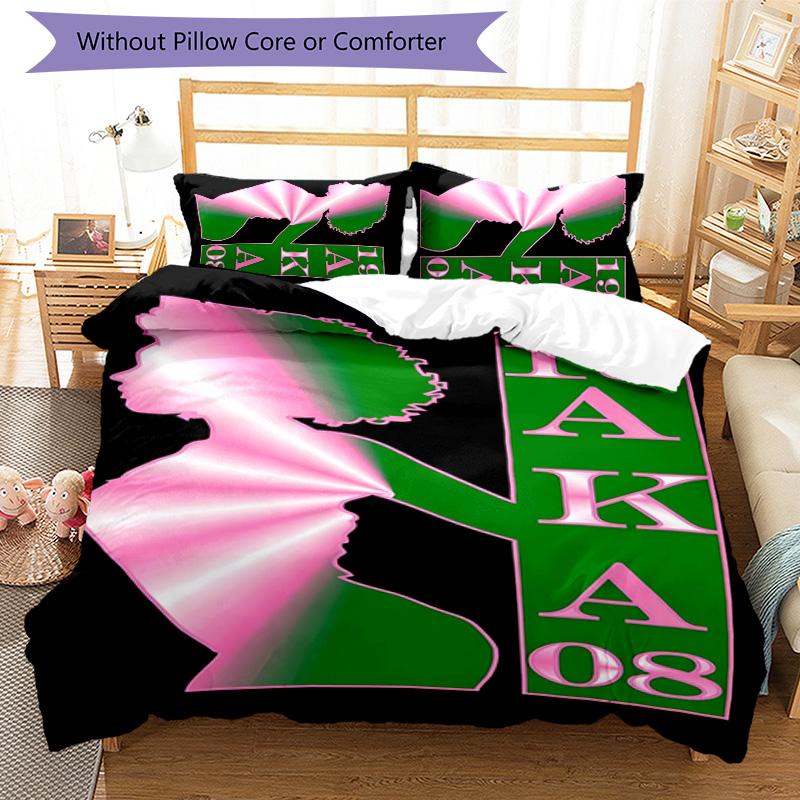 3pcs AKA logo9 pattern bedding set duvet cover set includes duvet cover &pillowcases, perfect all season bedroom decoration & gift