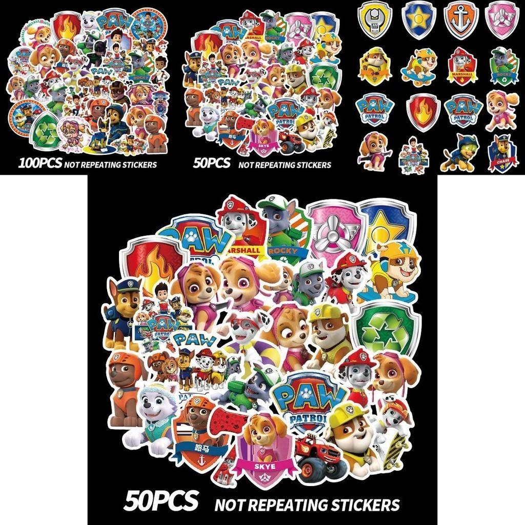 Vibrant Paw Patrol Sticker Pack Set Of 50/100 For Diy Waterproof Suitcase Fun