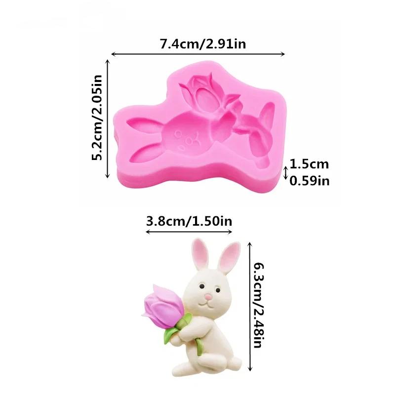 Carrot Fondant Silicone Mold Easter Bunny Hand Stick Rose Carrot Shape Cake Decoration Drip Mold DIY Handmade Art Molds