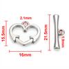 2 Sets Stainless Steel OT Clasp Heart Toggle Clasps Buckle Connector for Necklaces Bracelets Hook DIY Jewelry Making Accessories