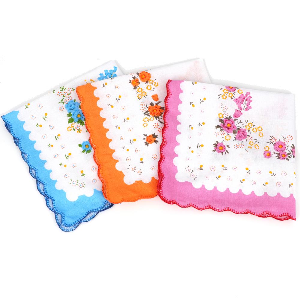 

Ретро Ностальгический 30см Хлопковый Женский Носовой Платок с Пико краем - Впитывающий пот и Стильный 30cm x 30cm (order in multiples of 12)