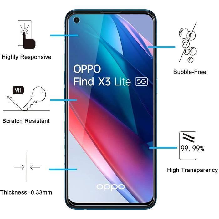 Screen Protector - Phonillico - Oppo FIND X3 LITE - Pack of 2 - Tempered Glass - Scratch-resistant