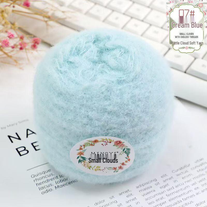 6-Strand Mousse Cloud Soft Scarf Hat Crochet Kit - Handmade Snow-Step DIY Milk Waffle Stitch Yarn