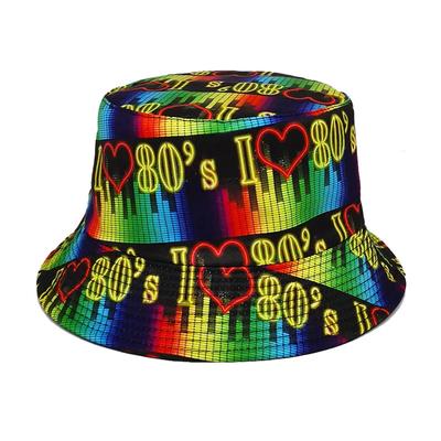 Spring/Summer Music Note Pattern Bucket Hat Fashion Breathable Print Fisherman Cap Unisex Retro Outdoor Sunshade Fishing Hat