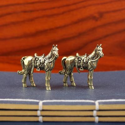 Metal Brass Horse Figurine Miniature Size Handmade Horse Brass Statue Bronze Material Collectible Horse Statue Home Decoration