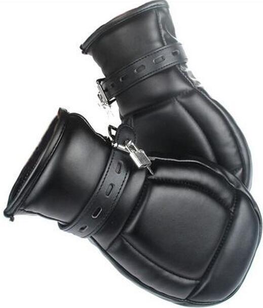 Unisex Sexy Lederhandschuhe Puppy Play Hundepfotenabdruck Gepolsterter Fausthandschuh Erwachsenenspiele Bondage Fetisch Rollenspiel Sexspielzeug für Frauen