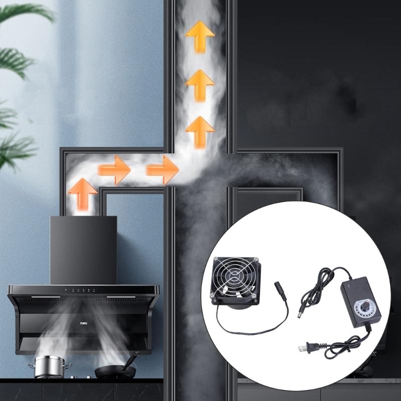 Multifunktionales 80mm DC12V Abluftventilator-Kit für effiziente Wärmeableitung in Elektronik- und Bastelräumen