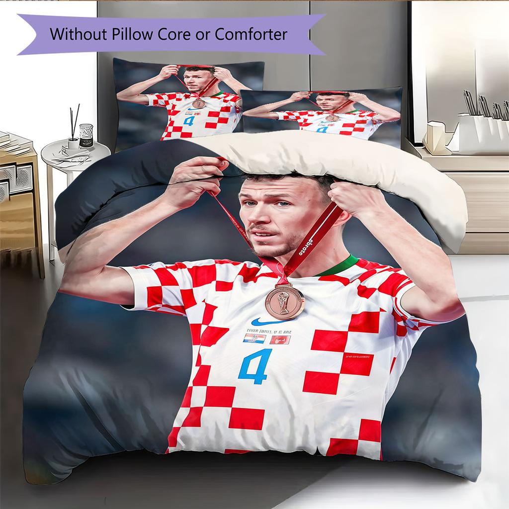 Ivan Perisic Pattern Bedding Home Decoration Birthday Gift ( 1 duvet cover + 2 pillowcase, without core),fan merchandise.